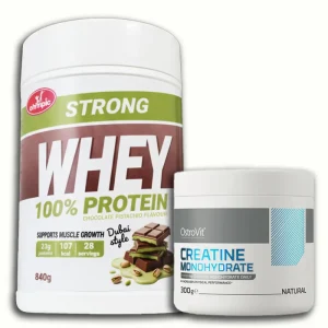 Kombo akcija Olympic Super protein Dubai čokolada 840g + OstroVit Kreatin monohidrat 300g pakovanja